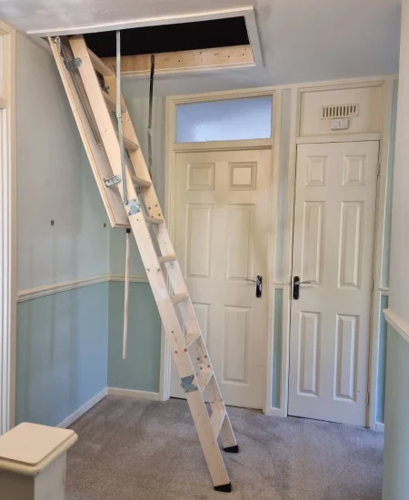 Loft ladder and hatch and baording installation by the loft guys uk (1)